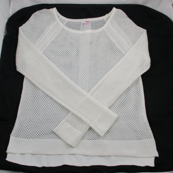 BONGO Open-Stitch Sheer White Long Sleeve Top - Medium - Picture 1 of 5